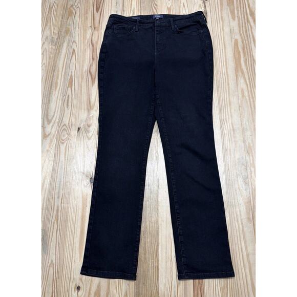 NYDJ Black Denim Sheri Slim Lift Tuck Sure Stretch Jeans Women’s Size 14 - Picture 1 of 8
